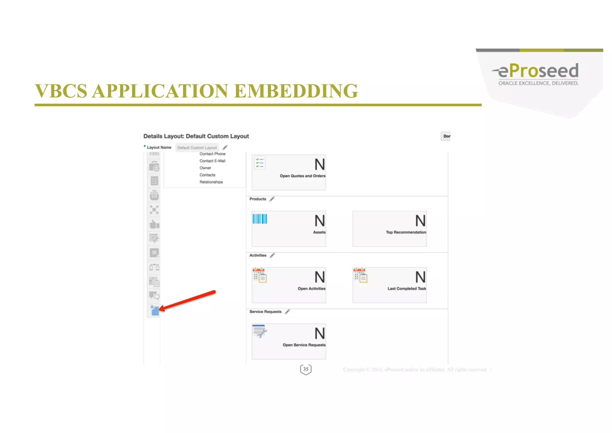 Copyright © 2014, eProseed and/or its affiliates. All rights reserved. | VBCS APPLICATION EMBEDDING 37 