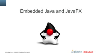 Copyright © 2012, Oracle and/or its affiliates. All rights reserved.15
Embedded Java and JavaFX
 