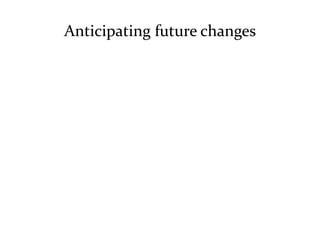 Anticipating future changes
 