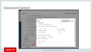 Copyright © 2016, Oracle and/or its affiliates. All rights reserved.
Document Control
19
 