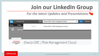 Copyright © 2016, Oracle and/or its affiliates. All rights reserved.Copyright © 2016, Oracle and/or its affiliates. All rights reserved. | 4949
Join our LinkedIn Group
For the latest Updates and Presentations .
 