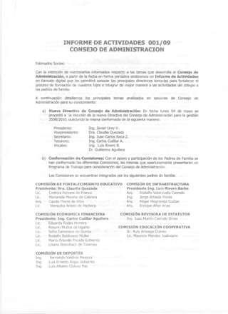 Consejo Administración - Inf Act 001/09