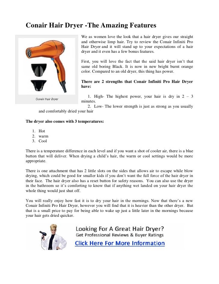 Conair Hair Dryer The Amazing Features