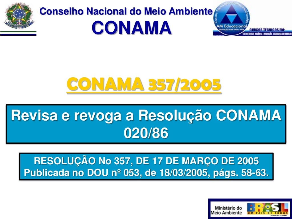 Resolução Conama 357 05 E Suas Alterações