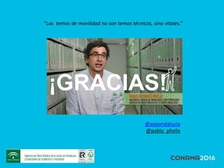 ¡GRACIAS!
“Los temas de movilidad no son temas técnicos, sino vitales.”
@aopandalucia
@pablo_phelix
 