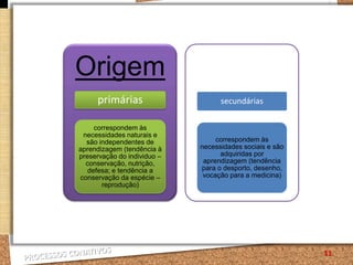 Relacionar os conceitos de tendência, intencionalidade e esforço de realização;