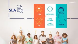 SLA
AUTOMAÇÃO
SQL
MQL
LEAD
SCORING
LEAD
TRACKING VENDAS
VENDER
 
