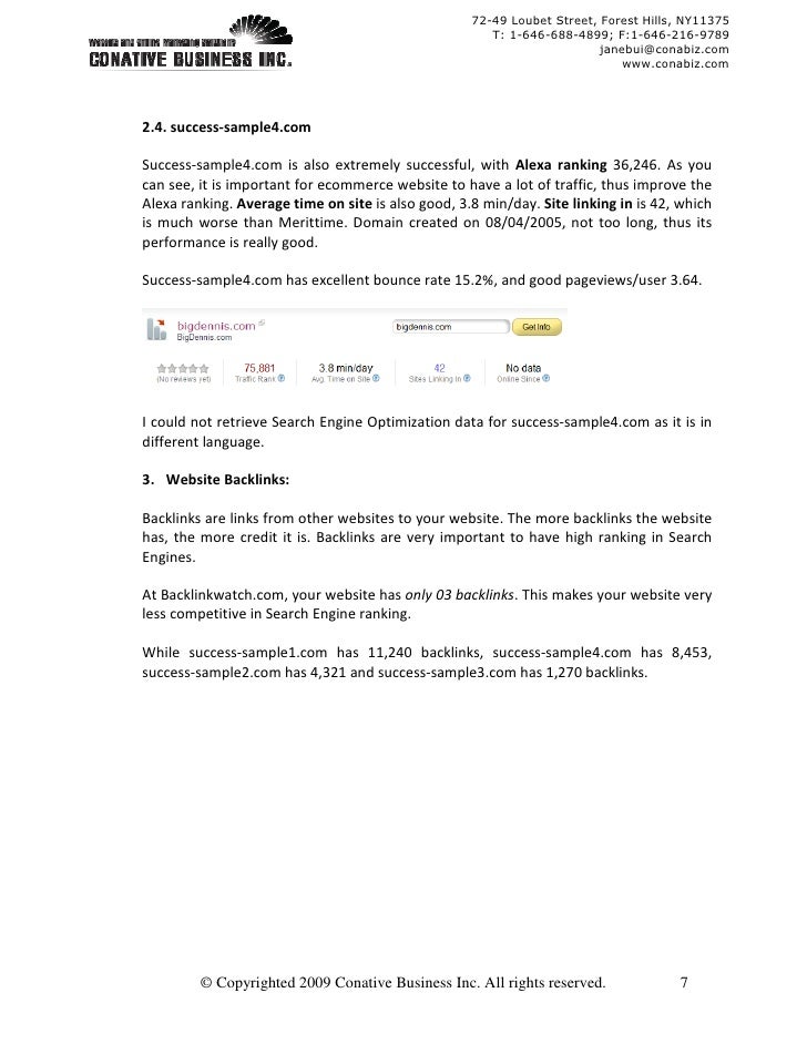 Sample Ecommerce  Website Report v2