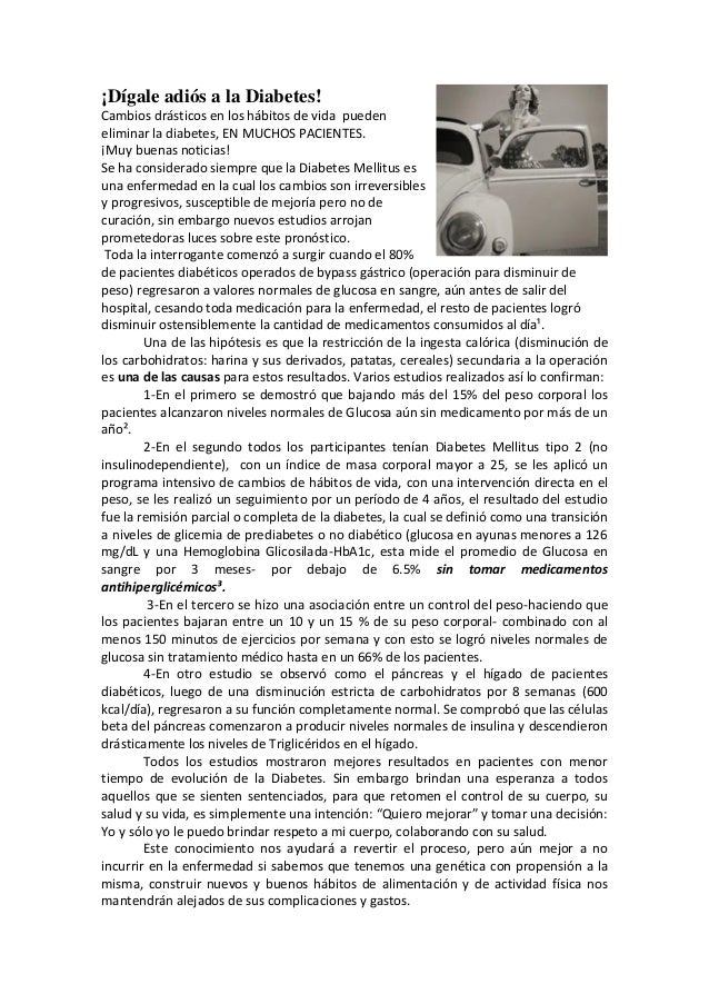 Con cambios en los hábitos de vida se puede eliminar la Con cambios en los hábitos de vida se puede eliminar la