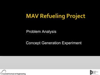 Problem Analysis
Concept Generation Experiment
 