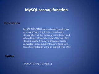 Concat presentation | PPTX | Programming Languages | Computing