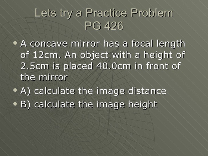 Concave mirrors