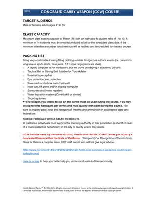 Concealed Carry Weapon (CCW) Course | PDF