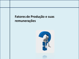 Fatores de Produção e suas
remunerações
 