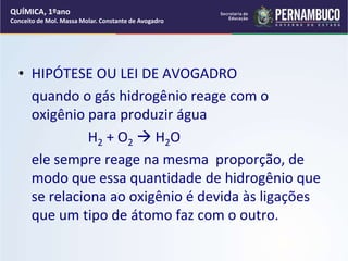 Conceito de Mol. Massa Molar. Constante de Avogadro..ppt
