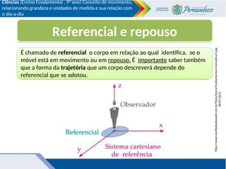 Conceito de movimento, relacionando grandeza e unidades de medida e sua ...