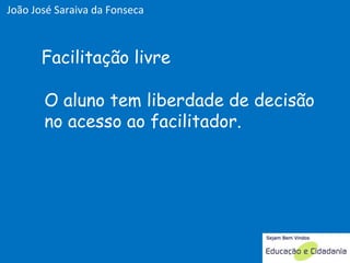O aluno tem liberdade de decisão no acesso ao facilitador. Facilitação livre João José Saraiva da Fonseca 