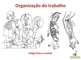 Fadiga física e mental
Organização do trabalho
 