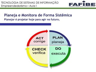 Planeja e Monitora de Forma Sistêmica
Planejar é projetar hoje para agir no futuro.
 