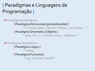Paradigma De Python Introdução à programação | PPTX
