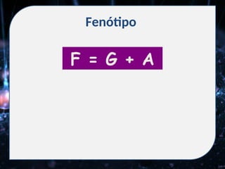 Fenótipo
F = G + A
 