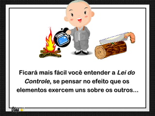 Ficará mais fácil você entender a Lei do
   Controle, se pensar no efeito que os
elementos exercem uns sobre os outros...
 