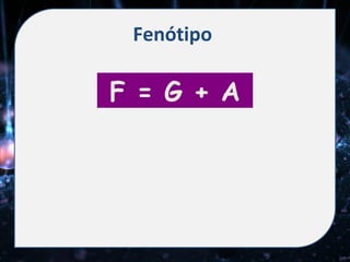 Fenótipo

F = G + A
 