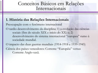 Conceitos básicos em relações internacionais | PPT