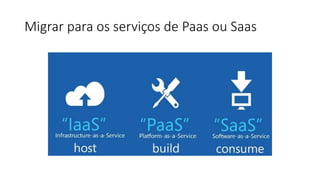 Migrar para os serviços de Paas ou Saas
 