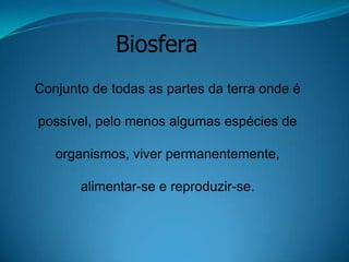 Meio AmbienteConjunto de condições que afetam a existência, desenvolvimento e bem-estar dos seres vivos.ArtificiaisNaturais