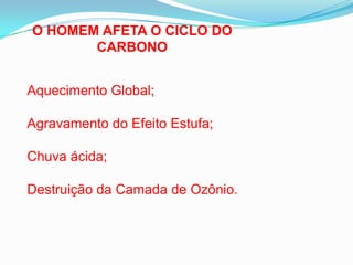 O HOMEM AFETA O CICLO DA ÁGUA