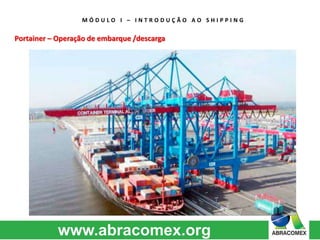 M Ó D U L O I – I N T R O D U Ç Ã O A O S H I P P I N G 
Portainer – Operação de embarque /descarga 
 