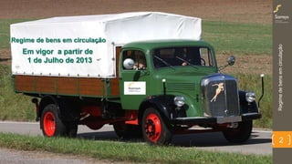 Regimedebensemcirculação
2
Em vigor a partir de
1 de Julho de 2013
Regime de bens em circulação
 