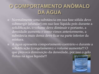 MISTURASMistura: formada por duas ou mais substâncias puras, apresentam pontos de fusão e ebulição com temperatura variandoGráfico para substância pura:Gráfico para mistura:  