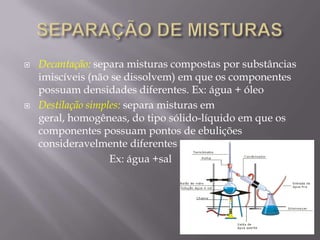 O COMPORTAMENTO ANÔMALO DA ÁGUANormalmente uma substância em sua fase sólida deve submergir (afundar) em sua fase líquida pois durante a solidificação, o volume deve diminuir e portanto, a densidade aumenta e como vimos anteriormente, a substância mais densa deve ficar na parte inferior da mistura.A água apresenta comportamento contrário e durante a solidificação (congelamento) o volume aumenta!!! O que provoca diminuição da densidade, por isso o gelo flutua na água líquida!!!