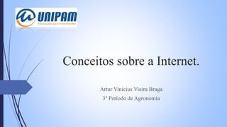 Conceitos sobre a Internet.
Artur Vinicius Vieira Braga
3º Período de Agronomia
 