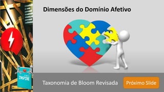 Próximo SlideTaxonomia de Bloom Revisada
Dimensões do Domínio Afetivo
 