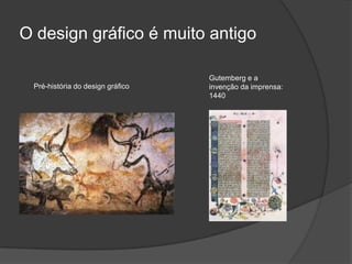 O design gráfico é muito antigoGutemberg e a invenção da imprensa: 1440Pré-história do design gráfico