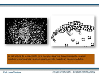 La estructura de la repetición es la que mas aporta a la concentración . puede
producirse dominancia y énfasis, cuando existe mas de un tipo de módulos.
 