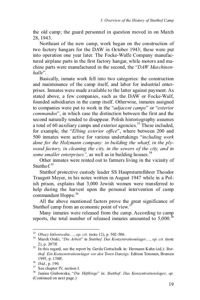 Concentration Camp Stutthof And Its Function In National Socialist Je