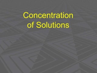 Concentration
of Solutions
 