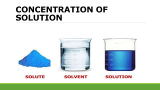 CONCENTRATION OF
SOLUTION
 