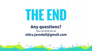 THE END
Any questions?
You can find me at
sidra.javedali@gmail.com
 