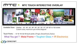 MTC TOUCH INTERECTIVE OVERLAY
Available Sizes All Stranded Display sizes.Custom sizes available with a longer lead time.
D...