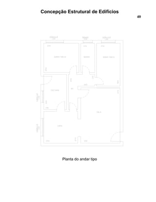 Concepção Estrutural de Edifícios
40
Planta do andar tipo
 