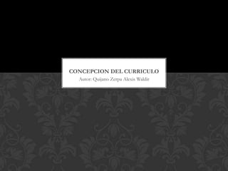 Autor: Quijano Zerpa Alexis Waldir
CONCEPCION DEL CURRICULO
 