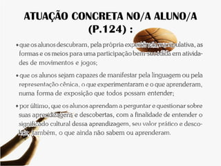 ATUAÇÃO CONCRETA NO/A ALUNO/A
(P.124) :
 