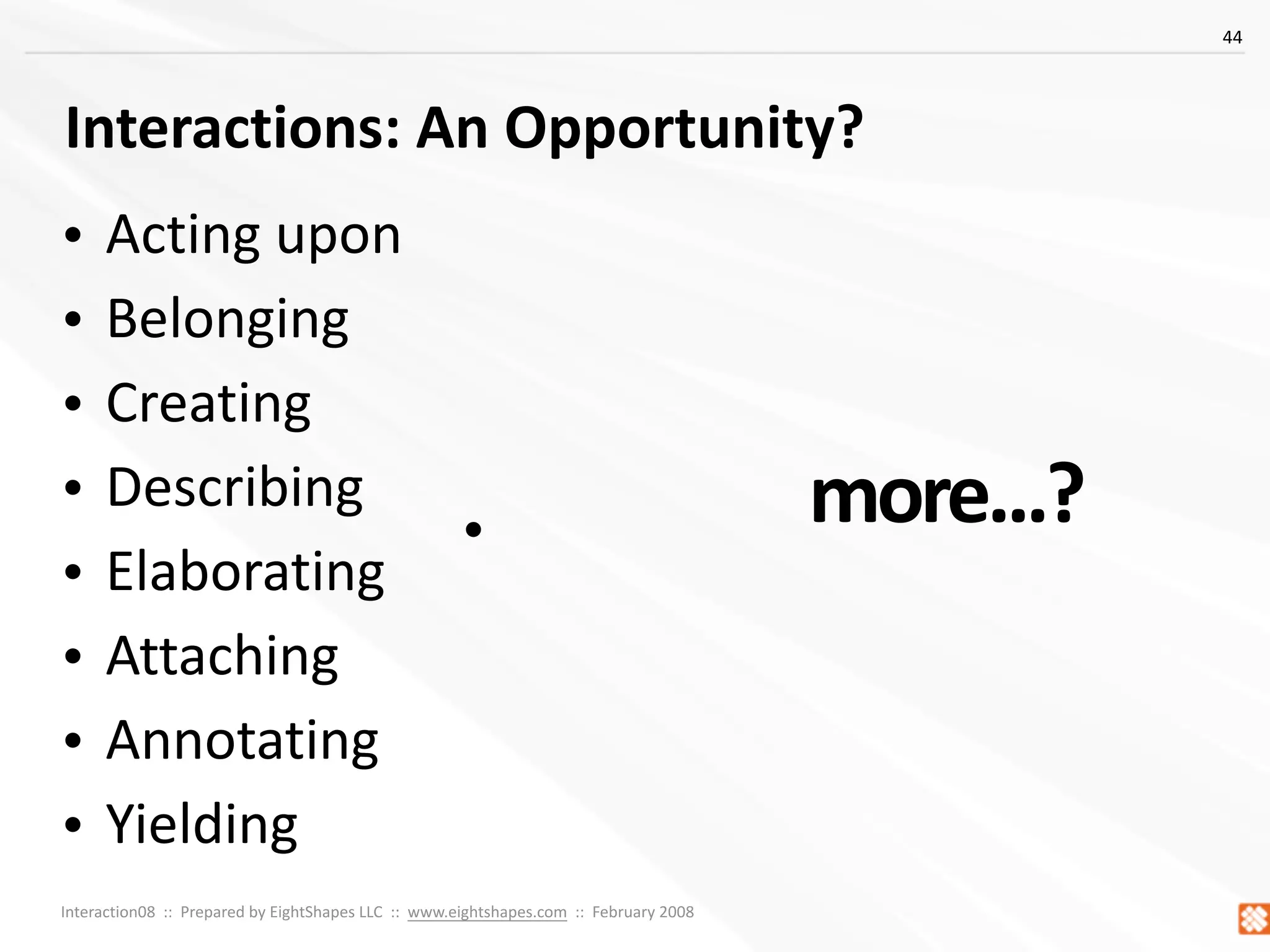 Concept Models ~ Interaction08