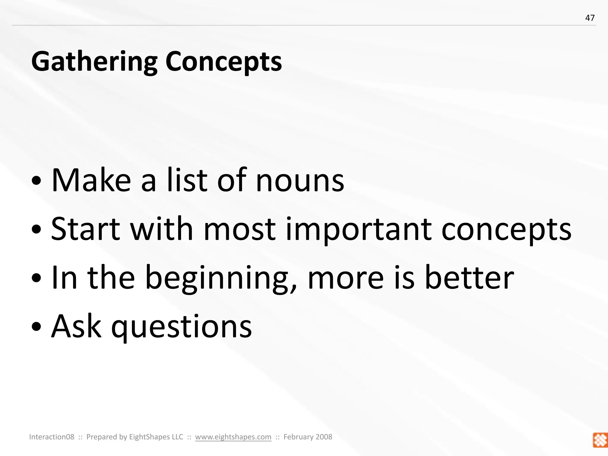 Concept Models ~ Interaction08