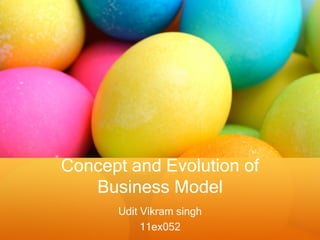 Concept and Evolution of
   Business Model
      Udit Vikram singh
           11ex052
 